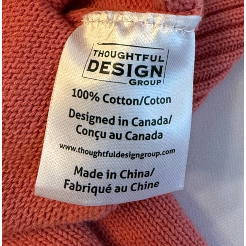 Nantucket Sweater Womens M Coral Cotton Crewneck Coastal Resort by Thoughtful - Picture 5 of 9